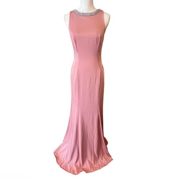 NWT IEENA FOR MAC DUGGAL Pink Embellished Neck Trumpet‎ Gown size 4 women's - Picture 6 of 13